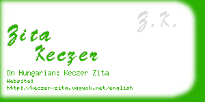 zita keczer business card